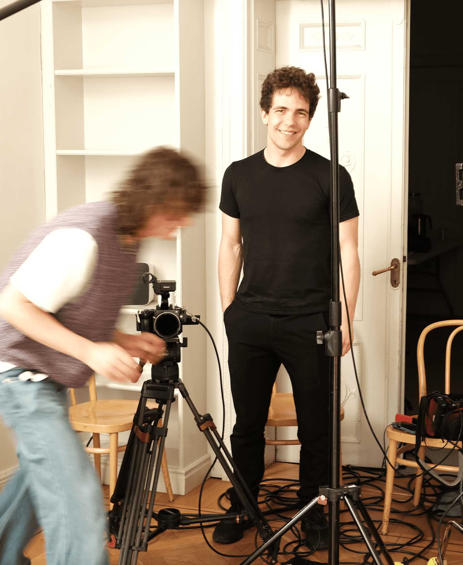 A Scape teammate filming in the studio.
